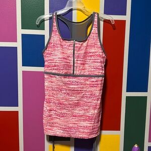 Free Country XL Extra Large Workout Tank w/ Built-in Bra Zipper Front Pull sides